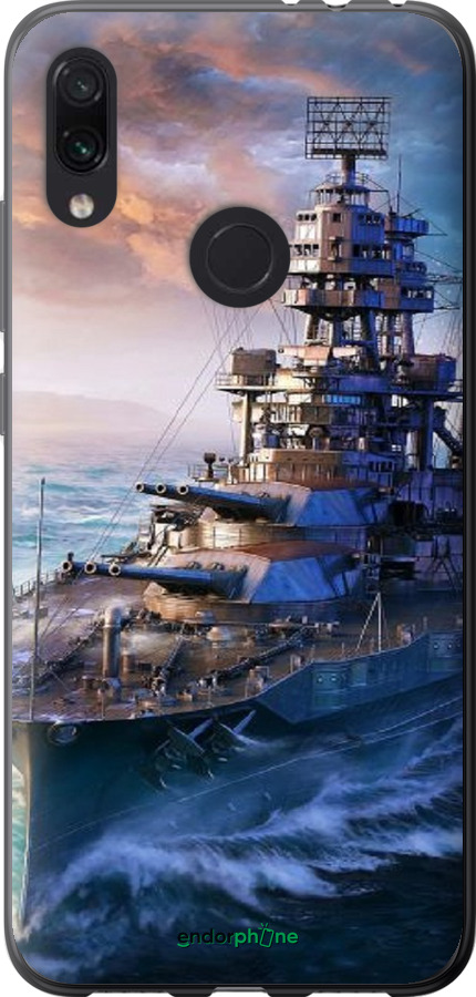 Силиконовый чехол Военный корабль, world of tanks, wargaming для Xiaomi Redmi Note 7 - 6461u-1639 изображение 