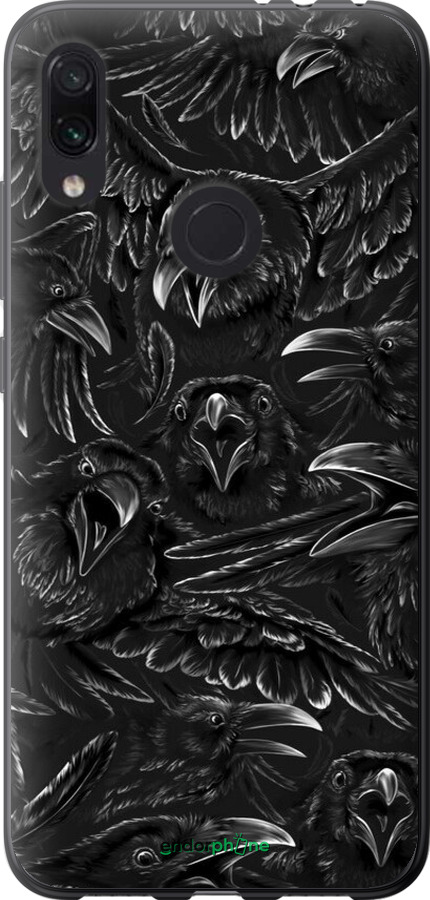 Силиконовый чехол Воронья ярость для Xiaomi Redmi Note 7 - 6474u-1639 изображение 