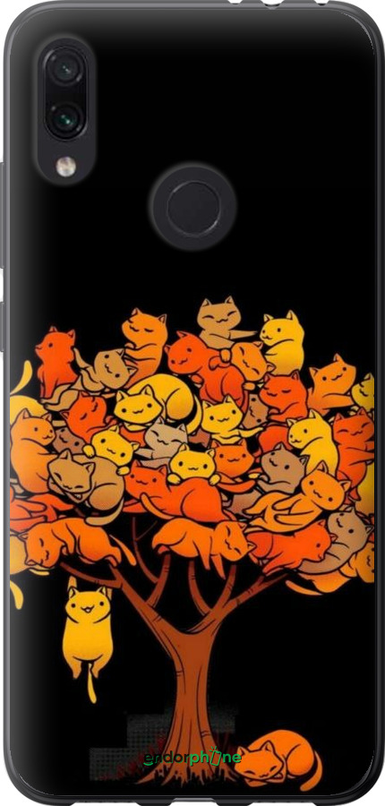 Силиконовый чехол Дерево и котики для Xiaomi Redmi Note 7 - 6516u-1639 изображение 