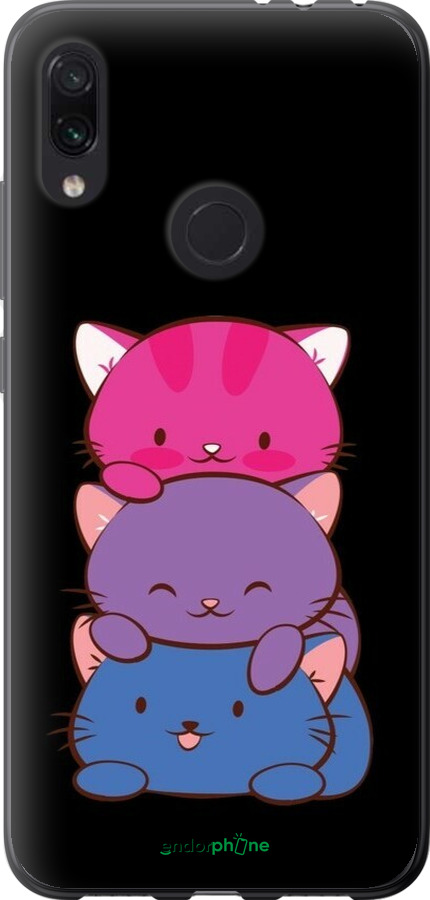 Силиконовый чехол Милые кошки для Xiaomi Redmi Note 7 - 6518u-1639 изображение 