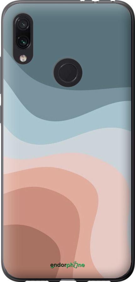 Силіконовий чехол З синіми та рожевими хвилями в стилі ретро для Xiaomi Redmi Note 7 - 6532u-1639 изображение 