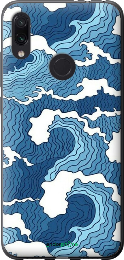 Силиконовый чехол Абстрактный рисунок морских волн для Xiaomi Redmi Note 7 - 6538u-1639 изображение 