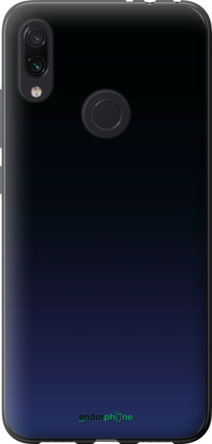 Силиконовый чехол Градиент в тёмно - синем стиле для Xiaomi Redmi Note 7 - 6542u-1639 изображение 