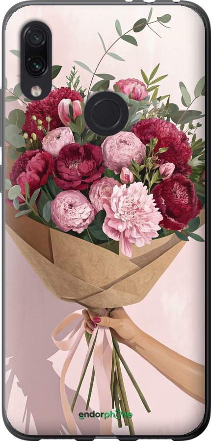 Силіконовий чехол Півонії 1 для Xiaomi Redmi Note 7 - 6705u-1639 изображение 