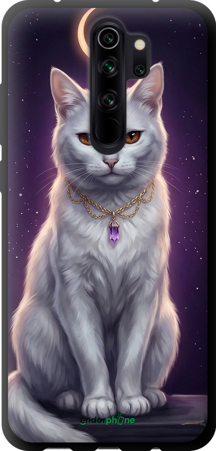TPU чехол Mystic White Cat Gothic Dark Purple Gold для Xiaomi Redmi Note 8 Pro - 6805b-1783 изображение 