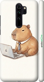 3D пластиковый матовый чехол Funny Capybara CEO Working для Xiaomi Redmi Note 8 Pro - 6777m-1783 изображение 