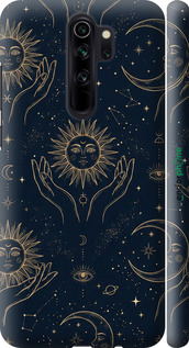 3D пластиковий матовий чехол Celestial Harmony: Sun & Moon Gold Mystic Pattern для Xiaomi Redmi Note 8 Pro - 6778m-1783 изображение 