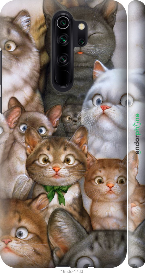 

3D пластиковий матовий чохол "Коти" для Xiaomi Redmi Note 8 Pro