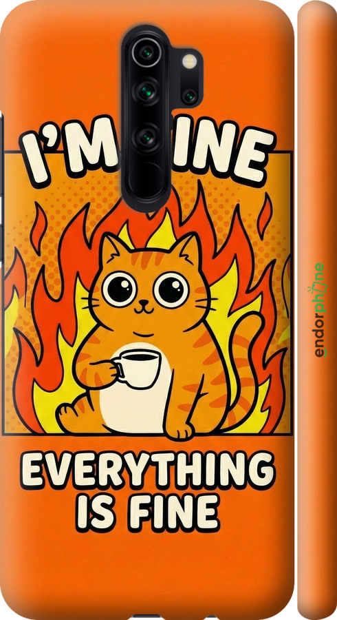 3D пластиковый матовый чехол Funny Cat для Xiaomi Redmi Note 8 Pro - 6786m-1783 изображение 