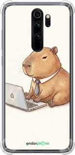 Силикон с усиленными углами чехол Funny Capybara CEO Working для Xiaomi Redmi Note 8 Pro - 6777sp-1783 изображение 