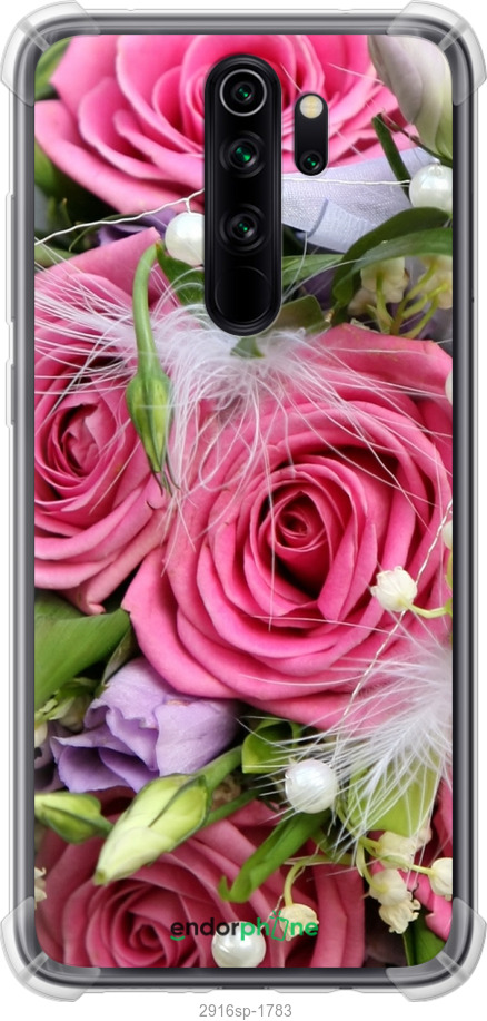 

Силіконовий протиударний с посиленими кутами чохол "Ніжність" для Xiaomi Redmi Note 8 Pro, Рожевий