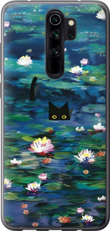 Силиконовый чехол із зображенням водяних лілій та кішок для Xiaomi Redmi Note 8 Pro - 6257u-1783 изображение 