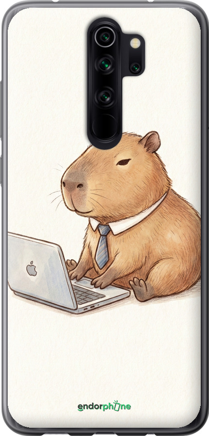 2D пластиковый чехол Funny Capybara CEO Working для Xiaomi Redmi Note 8 Pro - 6777t-1783 изображение 