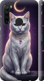 3D пластиковый матовый чехол Mystic White Cat Gothic Dark Purple Gold для Xiaomi Redmi Note 8 - 6805m-1787 изображение 