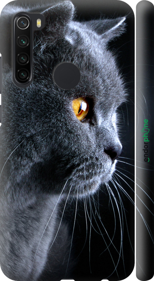 

3D пластиковий матовий чохол "Гарний кіт" для Xiaomi Redmi Note 8, Чорний