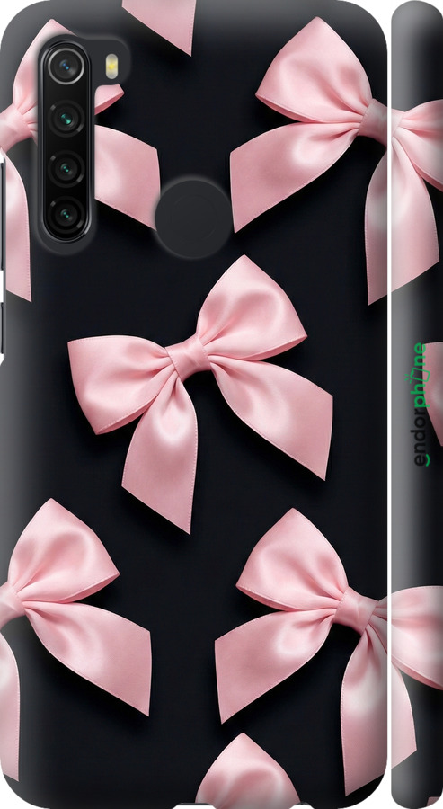 3D пластиковый матовый чехол Coquette Ribbons Dark Coquette для Xiaomi Redmi Note 8 - 6767m-1787 изображение 