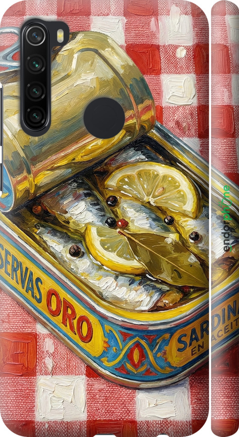 3D пластиковий матовий чехол Vintage Sardine Tin Phone для Xiaomi Redmi Note 8 - 6772m-1787 изображение 