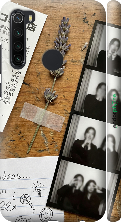 3D пластиковый матовый чехол Aesthetic Scrapbook Collage для Xiaomi Redmi Note 8 - 6773m-1787 изображение 