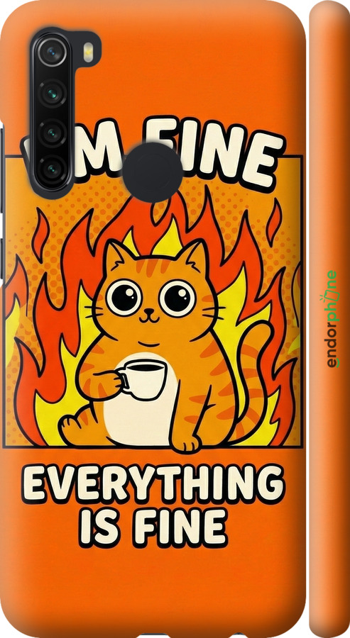 3D пластиковый матовый чехол Funny Cat для Xiaomi Redmi Note 8 - 6786m-1787 изображение 