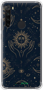 Силикон с усиленными углами чехол Celestial Harmony: Sun & Moon Gold Mystic Pattern для Xiaomi Redmi Note 8 - 6778sp-1787 изображение 