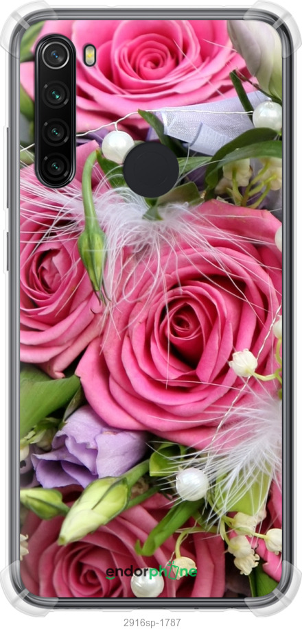 

Силіконовий протиударний с посиленими кутами чохол "Ніжність" для Xiaomi Redmi Note 8, Рожевий