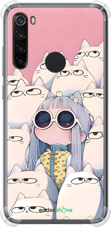 Силикон с усиленными углами чехол Малышка с котами для Xiaomi Redmi Note 8 - 6295sp-1787 изображение 