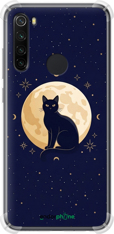 Силіконовий протиударний с посиленими кутами чехол Cute Cat Celestial/Witchy для Xiaomi Redmi Note 8 - 6787sp-1787 изображение 