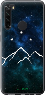 2D пластиковый чехол Горы и звезды нарисованы на фоне галактики для Xiaomi Redmi Note 8 - 6490t-1787 изображение 