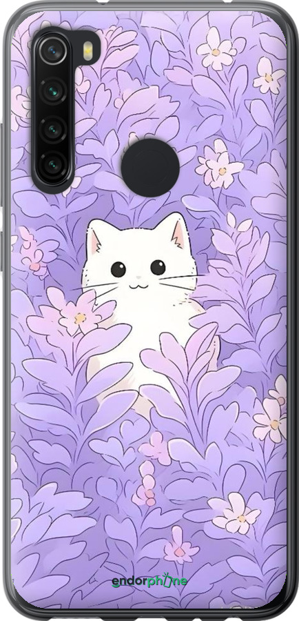 2D пластиковий чехол Котик в цветах для Xiaomi Redmi Note 8 - 6390t-1787 изображение 