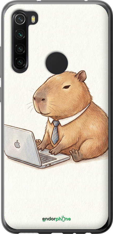 Силіконовий чехол Funny Capybara CEO Working для Xiaomi Redmi Note 8 - 6777u-1787 изображение 