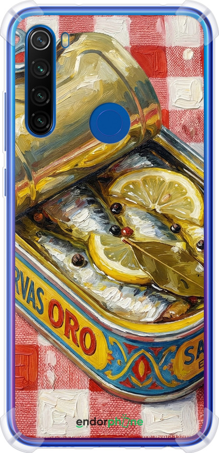 Силикон с усиленными углами чехол Vintage Sardine Tin Phone для Xiaomi Redmi Note 8T - 6772sp-1818 изображение 