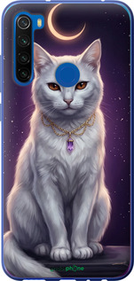 Силиконовый чехол Mystic White Cat Gothic Dark Purple Gold для Xiaomi Redmi Note 8T - 6805u-1818 изображение 
