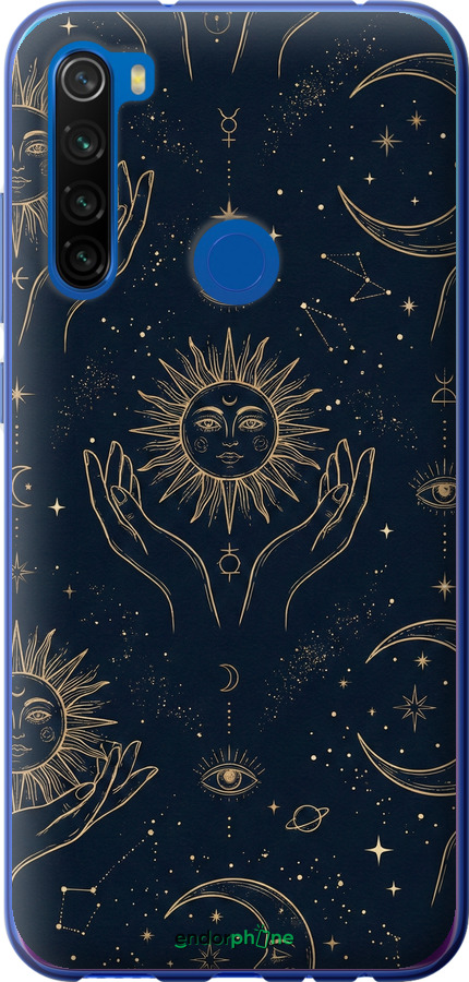 2D пластиковый чехол Celestial Harmony: Sun & Moon Gold Mystic Pattern для Xiaomi Redmi Note 8T - 6778t-1818 изображение 