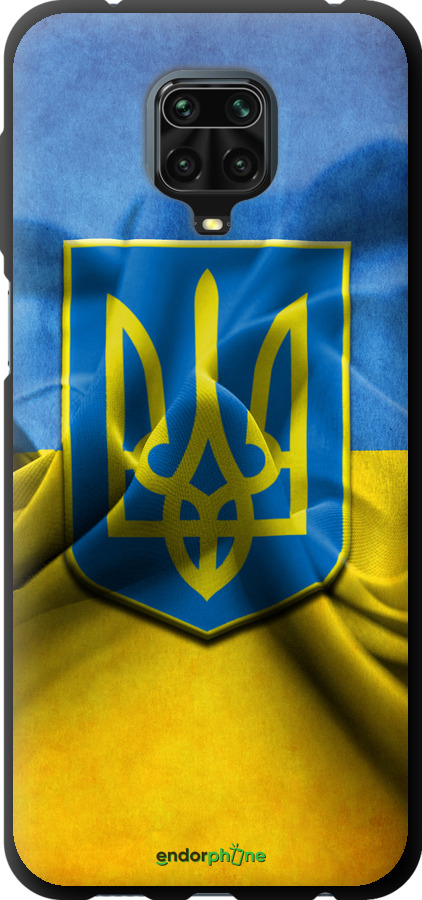 

TPU чорний чохол "Прапор та герб України" для Xiaomi Redmi Note 9 Pro, Блакитний