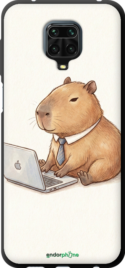 TPU чехол Funny Capybara CEO Working для Xiaomi Redmi Note 9S - 6777b-2029 изображение 