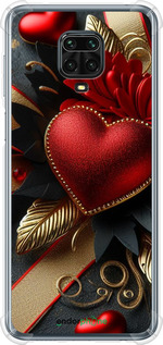 Силіконовий протиударний с посиленими кутами чехол Сердечки v2 для Xiaomi Redmi Note 9 Pro - 5832sp-1911 изображение 