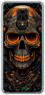 Силикон с усиленными углами чехол Череп для Xiaomi Redmi Note 9 Pro - 5952sp-1911 изображение 
