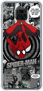 Силикон с усиленными углами чехол Человек паук для Xiaomi Redmi Note 9S - 6279sp-2029 изображение 