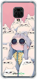 Силикон с усиленными углами чехол Малышка с котами для Xiaomi Redmi Note 9S - 6295sp-2029 изображение 