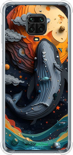 Силикон с усиленными углами чехол Кит в космосе для Xiaomi Redmi Note 9S - 6328sp-2029 изображение 