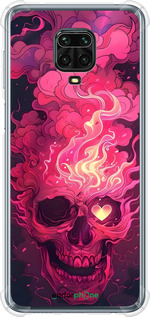 Силикон с усиленными углами чехол Череп арт для Xiaomi Redmi Note 9 Pro - 6385sp-1911 изображение 