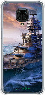 Силикон с усиленными углами чехол Военный корабль, world of tanks, wargaming для Xiaomi Redmi Note 9 Pro - 6461sp-1911 изображение 