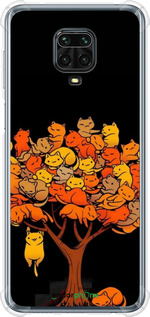 Силикон с усиленными углами чехол Дерево и котики для Xiaomi Redmi Note 9S - 6516sp-2029 изображение 