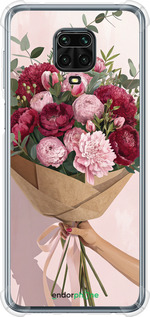 Силикон с усиленными углами чехол Пионы 1 для Xiaomi Redmi Note 9S - 6705sp-2029 изображение 