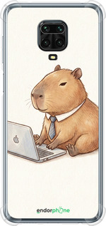 Силіконовий протиударний с посиленими кутами чехол Funny Capybara CEO Working для Xiaomi Redmi Note 9 Pro - 6777sp-1911 изображение 