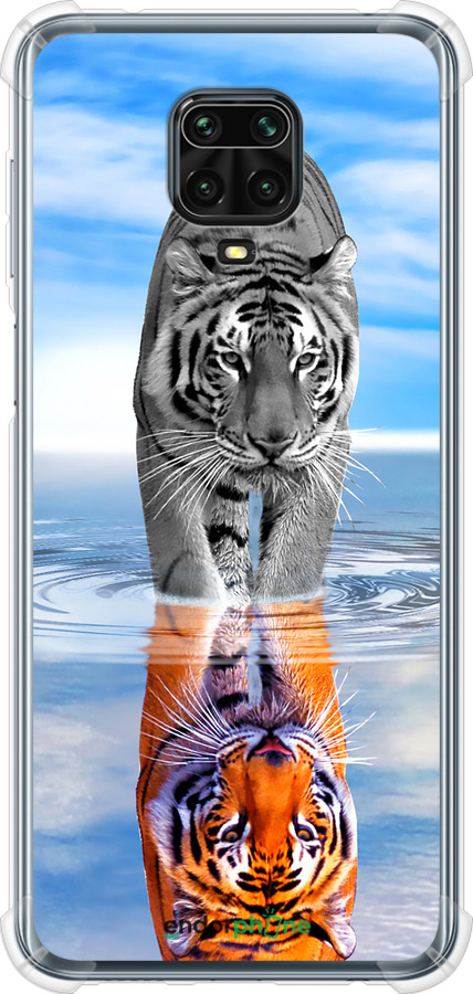 Силикон с усиленными углами чехол Тигр для Xiaomi Redmi Note 9S - 6016sp-2029 изображение 