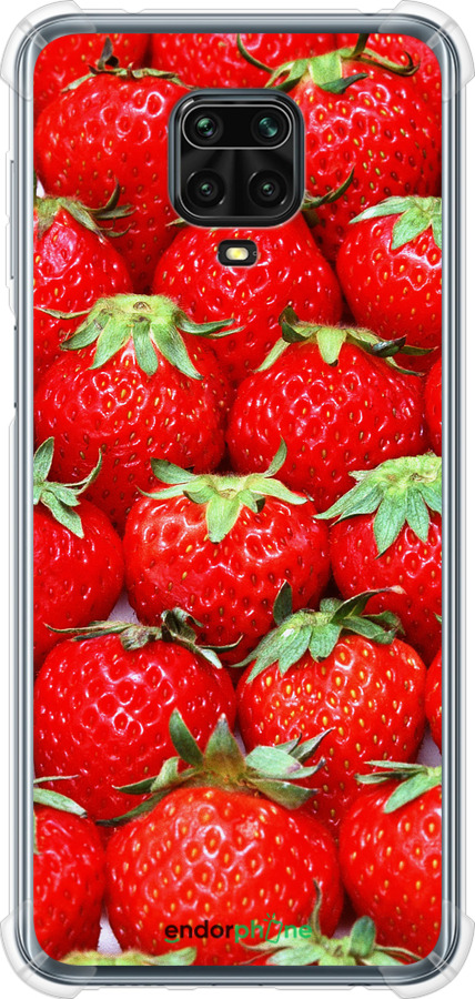 Силикон с усиленными углами чехол Клубника для Xiaomi Redmi Note 9S - 6020sp-2029 изображение 