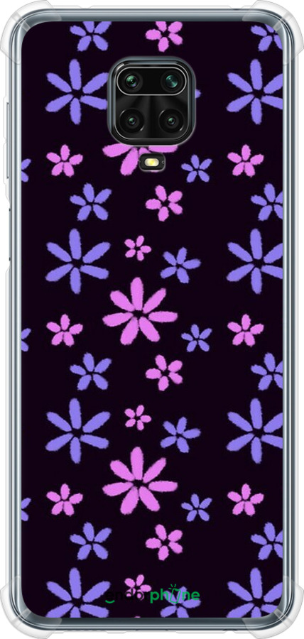Силіконовий протиударний с посиленими кутами чехол з квітами для Xiaomi Redmi Note 9S - 6258sp-2029 изображение 