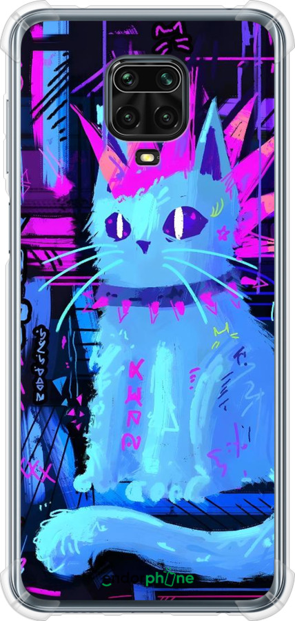 Силіконовий протиударний с посиленими кутами чехол Кіт панк для Xiaomi Redmi Note 9S - 6311sp-2029 изображение 