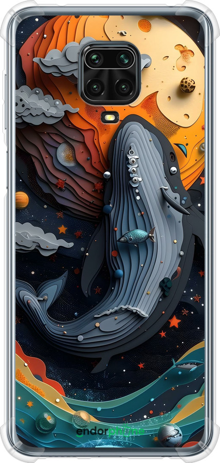 Силикон с усиленными углами чехол Кит в космосе для Xiaomi Redmi Note 9S - 6328sp-2029 изображение 